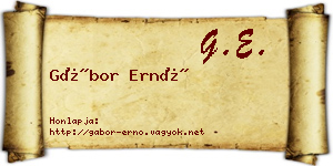 Gábor Ernő névjegykártya